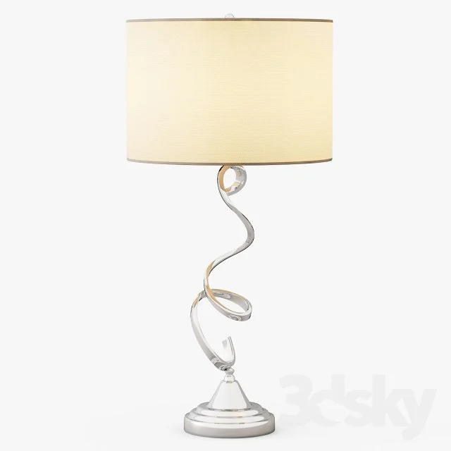 Nickel Swirl Table Lamp